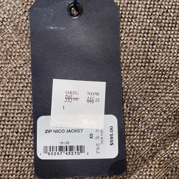 Rag &Bone Leather & Denim Crop Jacket In Indigo XS - Picture 16 of 16